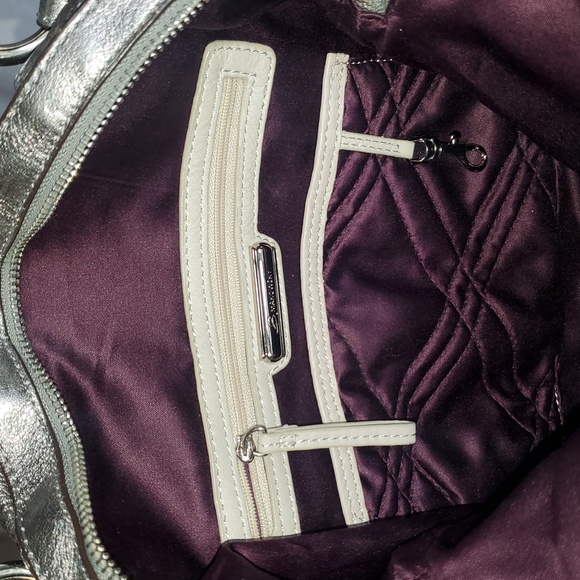 B.Makowsky Leather Metallic Women's Handbag - Picture 7 of 9